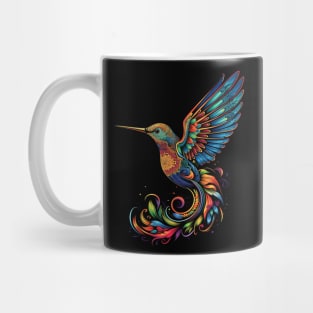 Hummingbird with Floral Motifs Mug